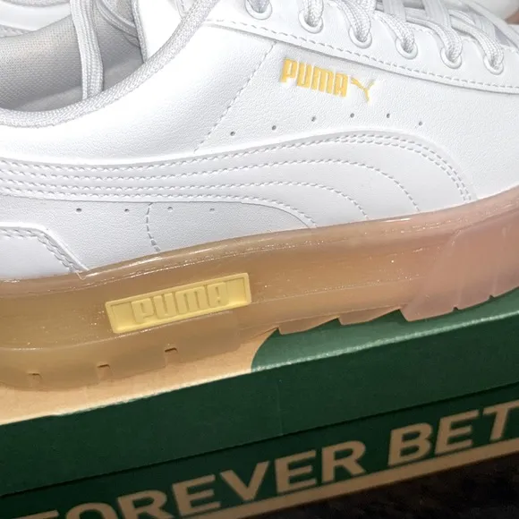 PUMA MAYZE BEACH DAYS PLATFORM SNEAKERS IN WHITE/FROSTY PINK SZ 9,11 NEW IN BOX!
