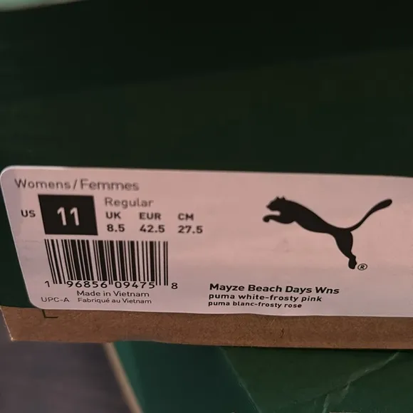 PUMA MAYZE BEACH DAYS PLATFORM SNEAKERS IN WHITE/FROSTY PINK SZ 9,11 NEW IN BOX!