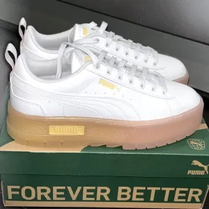 PUMA MAYZE BEACH DAYS PLATFORM SNEAKERS IN WHITE/FROSTY PINK SZ 9,11 NEW IN BOX!