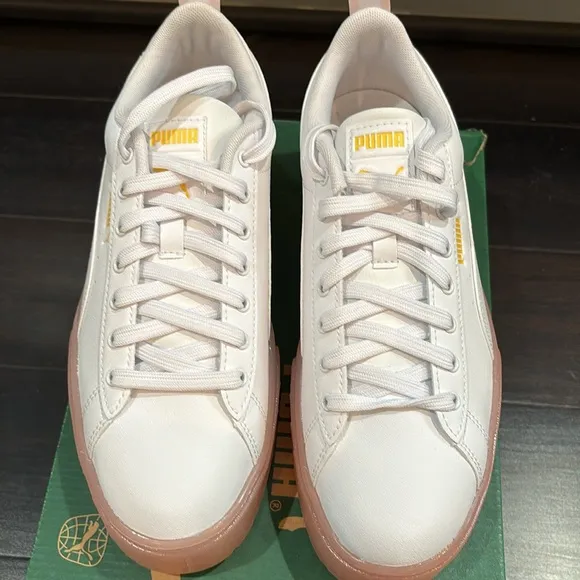 PUMA MAYZE BEACH DAYS PLATFORM SNEAKERS IN WHITE/FROSTY PINK SZ 9,11 NEW IN BOX!