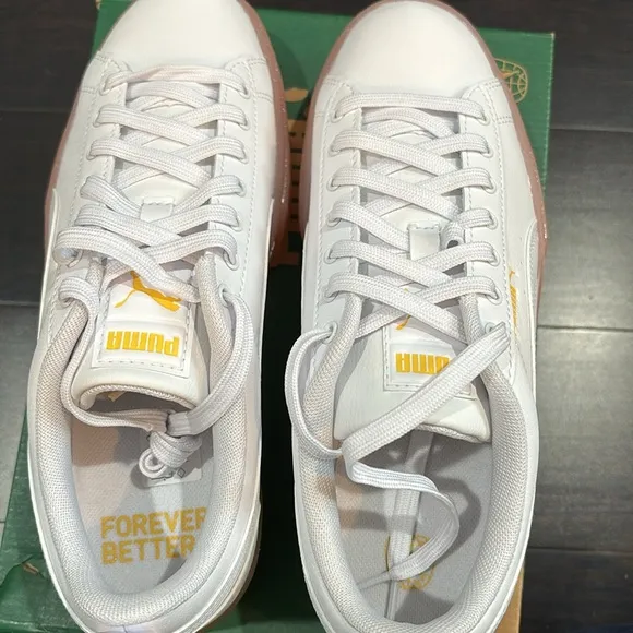 PUMA MAYZE BEACH DAYS PLATFORM SNEAKERS IN WHITE/FROSTY PINK SZ 9,11 NEW IN BOX!