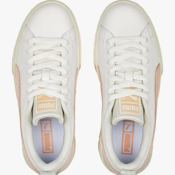Puma off White and Pink platform Sneakers mayze size 7
