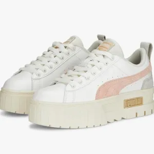 Puma off White and Pink platform Sneakers mayze size 7