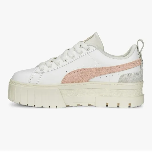 Puma off White and Pink platform Sneakers mayze size 7