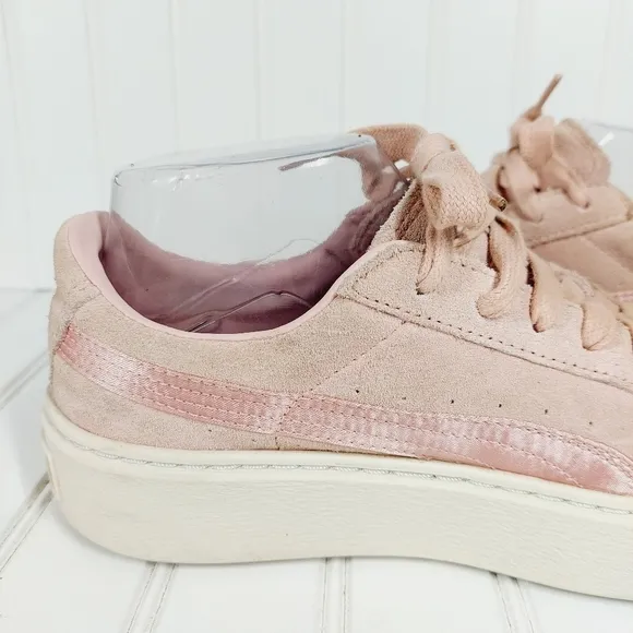 PUMA  Suede Mono Satin Platform Sneakers F310