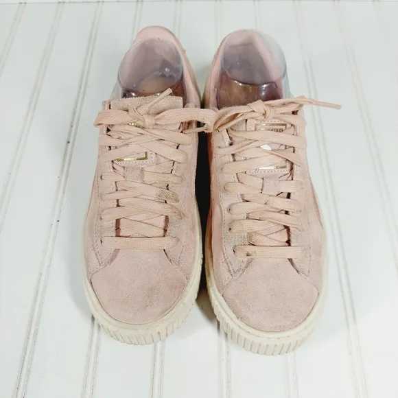 PUMA  Suede Mono Satin Platform Sneakers F310