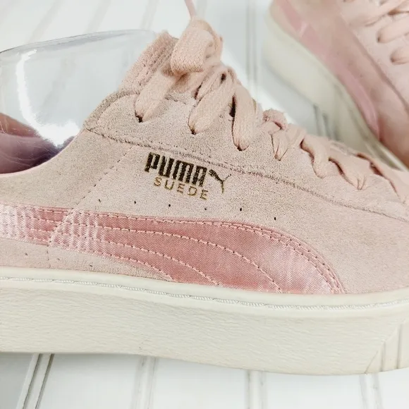 PUMA  Suede Mono Satin Platform Sneakers F310