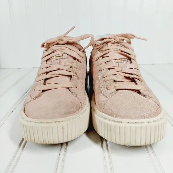PUMA  Suede Mono Satin Platform Sneakers F310