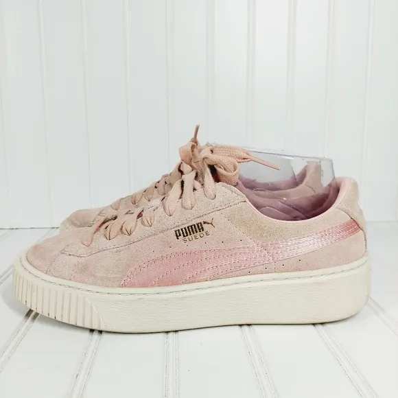 PUMA  Suede Mono Satin Platform Sneakers F310