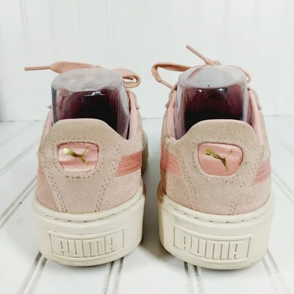 PUMA  Suede Mono Satin Platform Sneakers F310