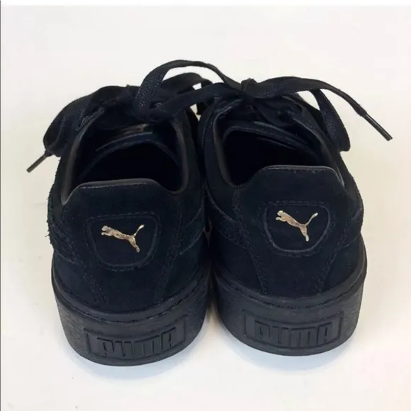Puma Suede Platform‎ Sneakers Black With Gold Top