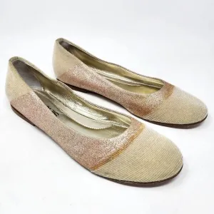 Quis Quis by Stefano Cavalleri Ballet Flats Girls EU39/US7 Cream &amp; Pink Glitter