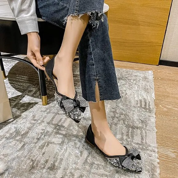 Qxcgdyxt Flat Shoes Women Black Polyurethane (PU)  Ballet Flat Shoe Low Heel