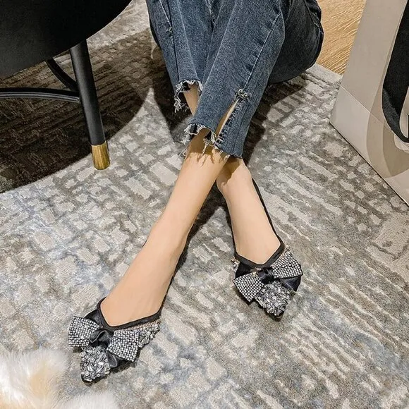 Qxcgdyxt Flat Shoes Women Black Polyurethane (PU)  Ballet Flat Shoe Low Heel