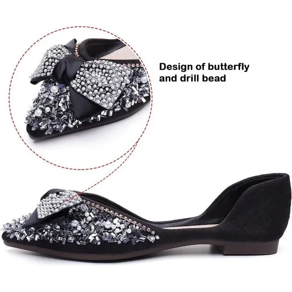 Qxcgdyxt Flat Shoes Women Black Polyurethane (PU)  Ballet Flat Shoe Low Heel