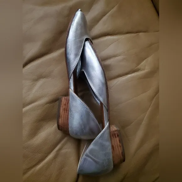 Rachel Comey iridescent Metallic Peep Toe Flats 7.5 Used