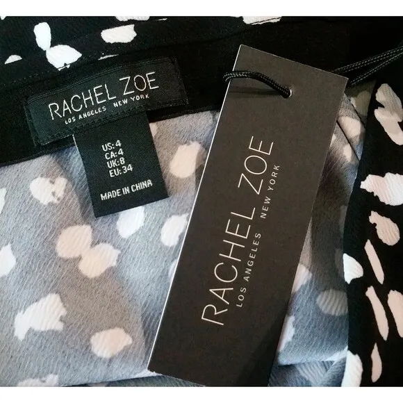RACHEL ZOE NEW Spotted A-Line Midi Skirt M/10