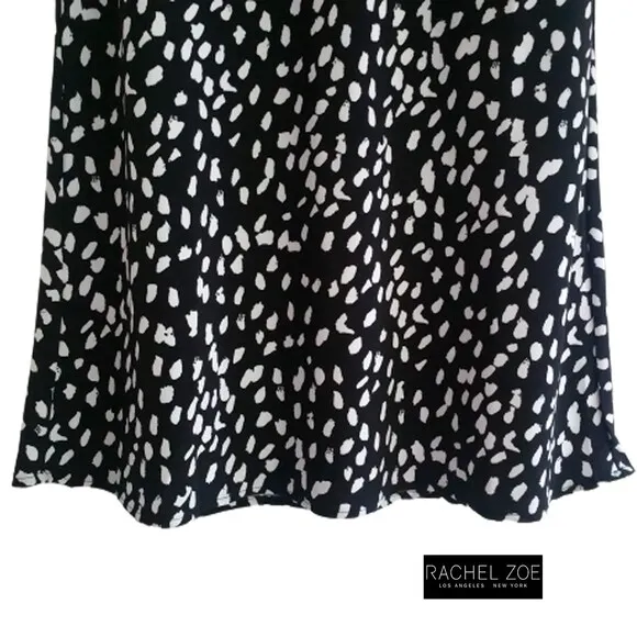 RACHEL ZOE NEW Spotted A-Line Midi Skirt M/10