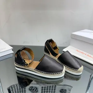 RAFFIA CHLOÉ AND BLACK WOVEN BY IN Efficient shipping Exclusive sale SANDAL CALFSKIN SEE ESPADRILLES
