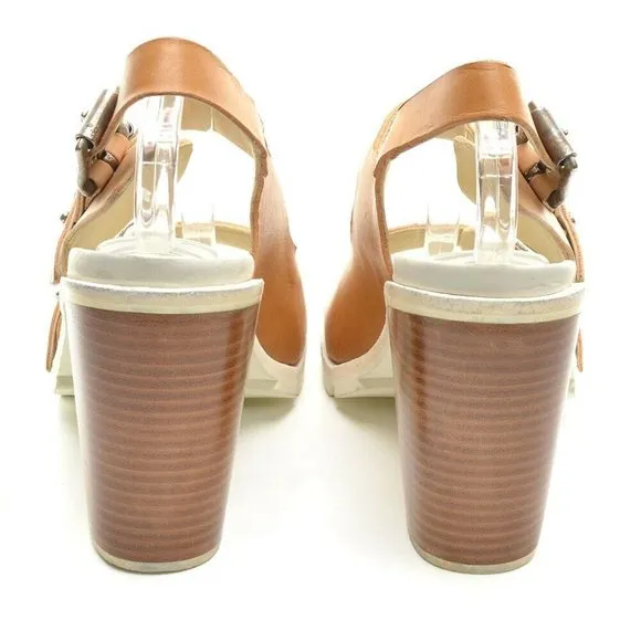 rag &amp; bone $695 Baron Tan Buckle Heel Sandals 39.5