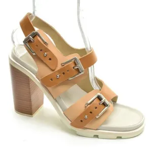 rag &amp; bone $695 Baron Tan Buckle Heel Sandals 39.5