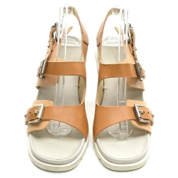 rag &amp; bone $695 Baron Tan Buckle Heel Sandals 39.5