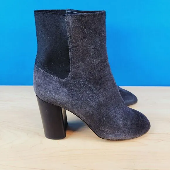 Rag &amp; Bone Agnes Womens Size 9 Booties Gray Suede Leather Chelsea Boots 39‎ EU