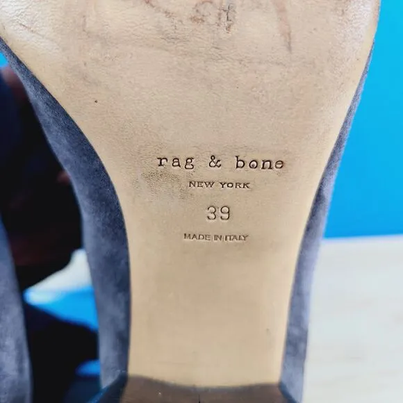 Rag &amp; Bone Agnes Womens Size 9 Booties Gray Suede Leather Chelsea Boots 39‎ EU