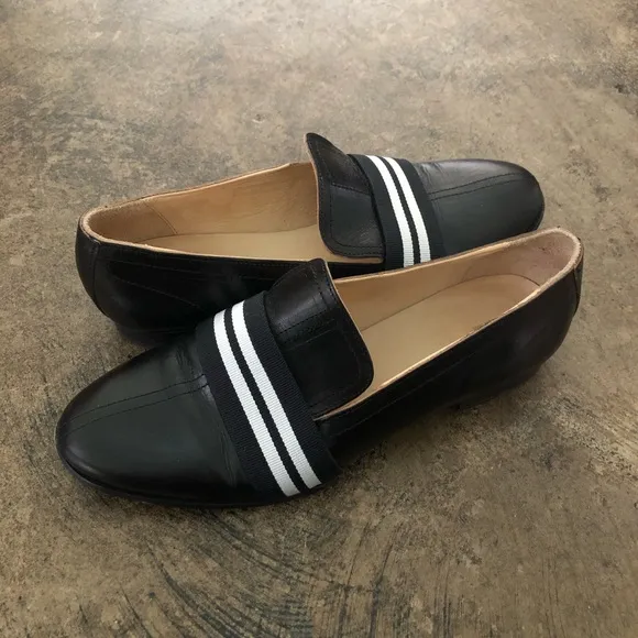 Rag &amp; Bone Amber Striped-Web Leather Loafer - 39.5
