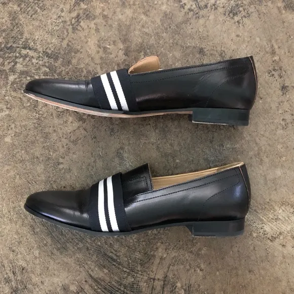 Rag &amp; Bone Amber Striped-Web Leather Loafer - 39.5
