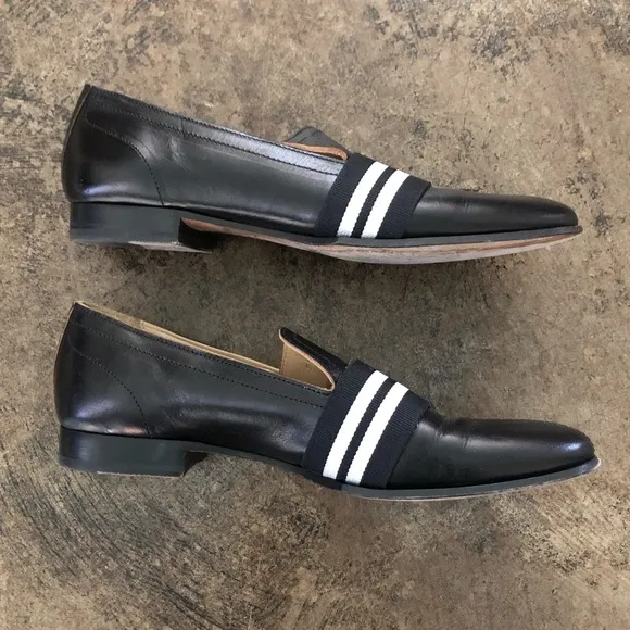 Rag &amp; Bone Amber Striped-Web Leather Loafer - 39.5