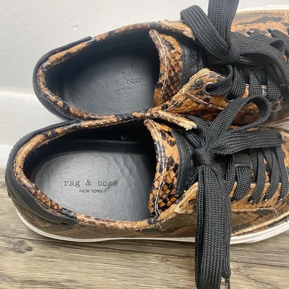 Rag &amp; Bone Army Low Top Snakeskin Sneakers
