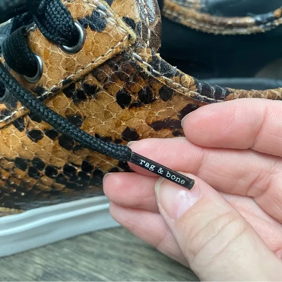 Rag &amp; Bone Army Low Top Snakeskin Sneakers