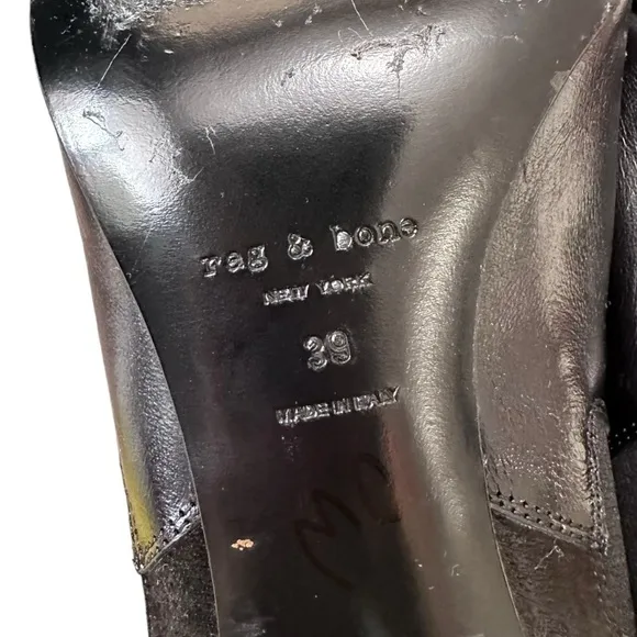 Rag &amp; Bone black leather Beha &amp; Chelsea Boots size 39 8.5 US