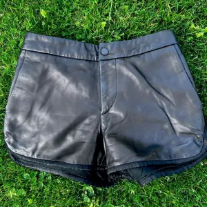 Rag &amp; Bone Black Leather Shorts with Pockets | Size 00