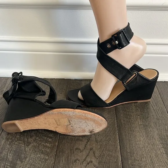 Rag &amp; Bone Damien Wedge Sandals Black EU 37