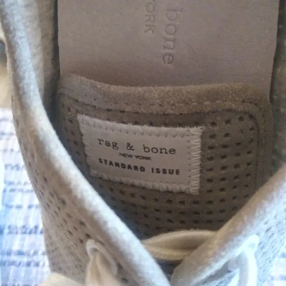 Rag &amp; Bone Gray Suede Low Top Perforated Sneakers Size 38 (7)