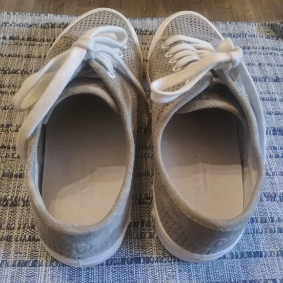 Rag &amp; Bone Gray Suede Low Top Perforated Sneakers Size 38 (7)
