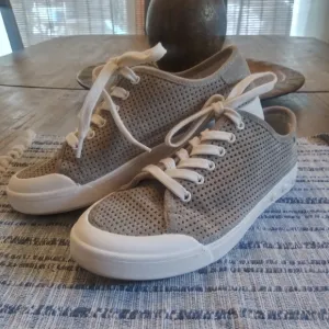 Rag &amp; Bone Gray Suede Low Top Perforated Sneakers Size 38 (7)