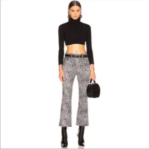 rag &amp; bone Hana Grey Leopard High-Rise Ankle 24