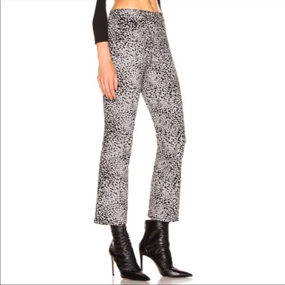 rag &amp; bone Hana Grey Leopard High-Rise Ankle 24