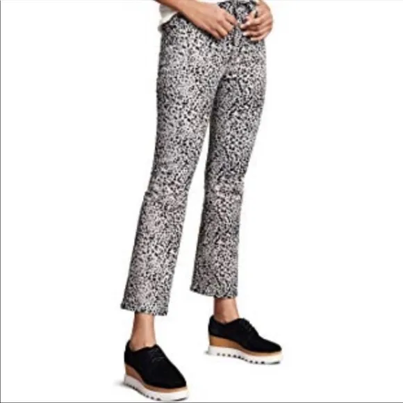 rag &amp; bone Hana Grey Leopard High-Rise Ankle 24