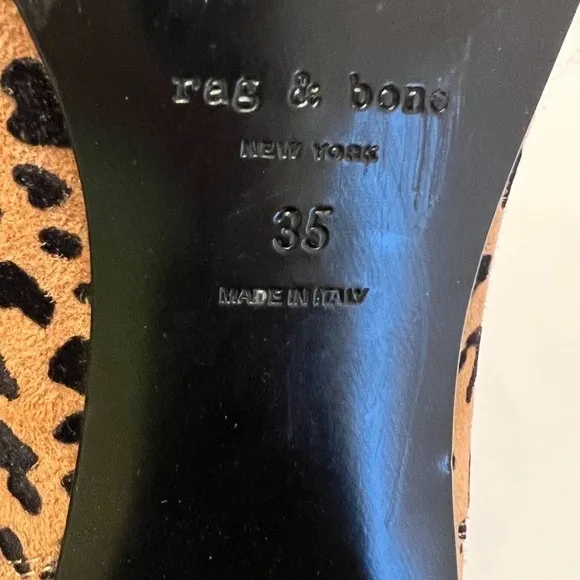 Rag &amp; Bone Leopard Print Suede Chelsea Boots. Size 5.