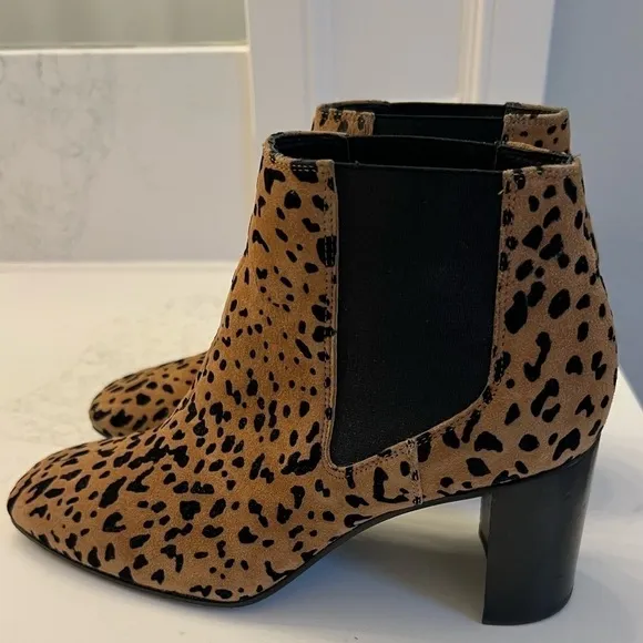 Rag &amp; Bone Leopard Print Suede Chelsea Boots. Size 5.