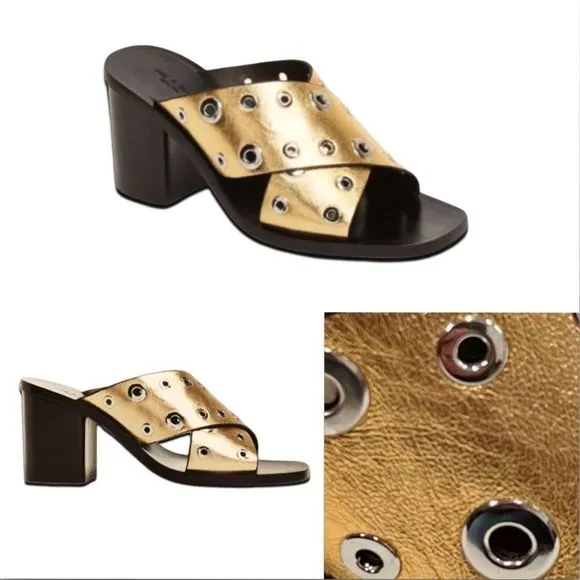 Rag &amp; Bone Paige Sandals in Gold Grommet