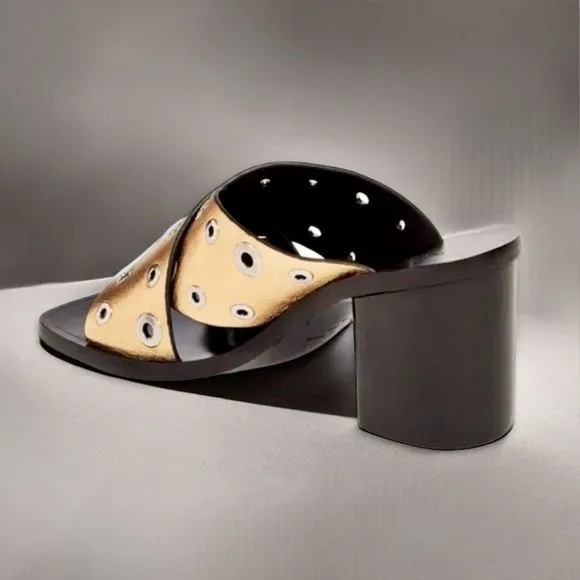 Rag &amp; Bone Paige Sandals in Gold Grommet