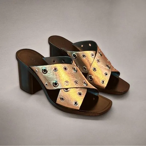 Rag &amp; Bone Paige Sandals in Gold Grommet