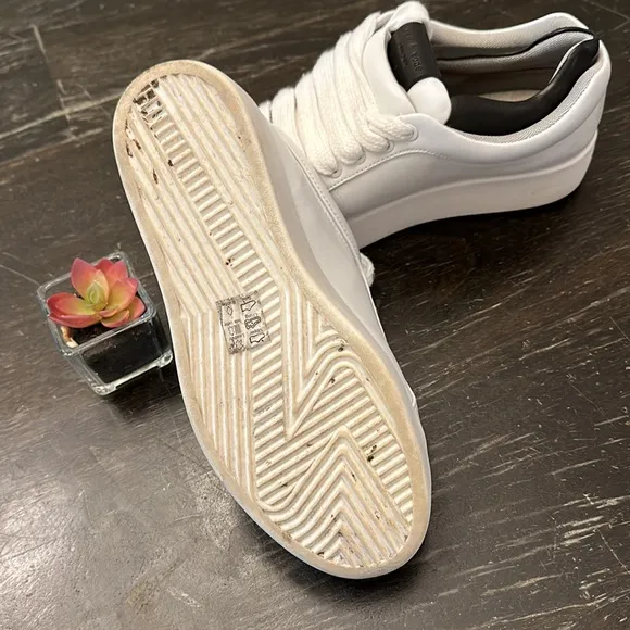 Rag &amp; Bone Retro Pro White Leather Sneakers Ortholite platform women size 7.5