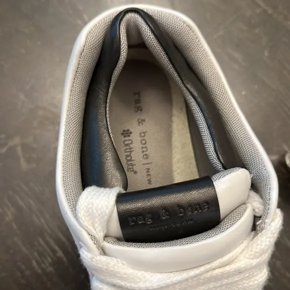 Rag &amp; Bone Retro Pro White Leather Sneakers Ortholite platform women size 7.5