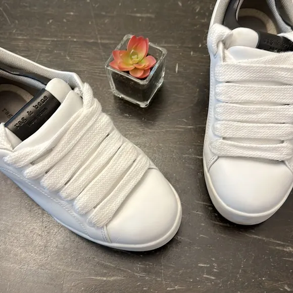 Rag &amp; Bone Retro Pro White Leather Sneakers Ortholite platform women size 7.5